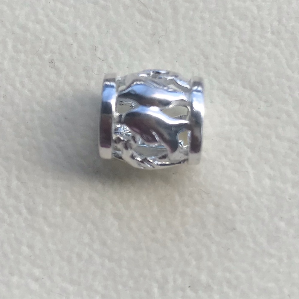 Dolphin sterling silver barrel charm